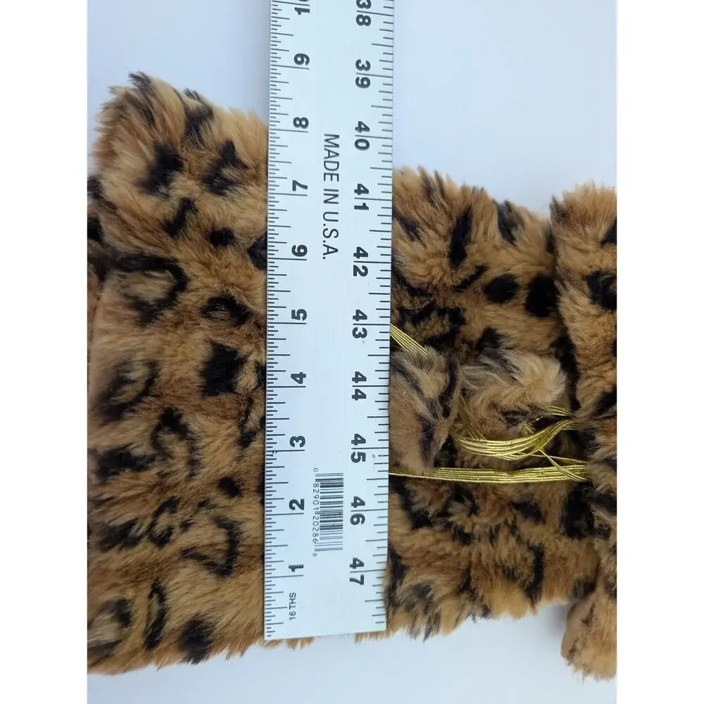 Jazzy Couture Leopard Faux Fur Dog Coat Small Sleeveless Tie Front Winter Jacket